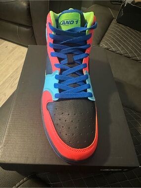 And1 Men’s Multicolor High-Top Sneaker - Blue, Red, Black, Neon Green